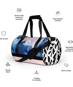 Pink and Blue All-over print gym bag