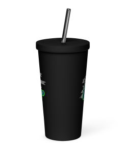 Insulated tumbler with a straw