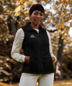 Women’s Columbia fleece vest with gray embroidered logo